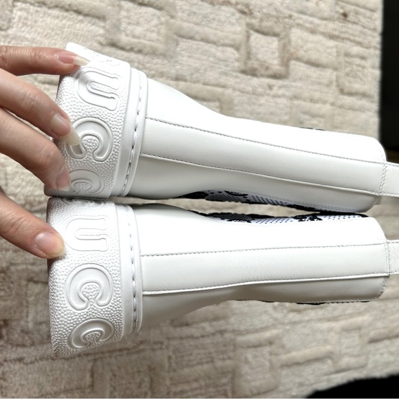 NIB Authentic Dali Soft Leather Technical Jersey Knit GG Monogram Booties 36.5 - Picture 3 of 8